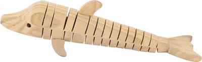 Dolfijn - Hout Beweegbaar - Hobby & DIY - Duurzaam & Onbehandeld Hout Scharnierend - 60x3x2cm