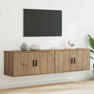 vidaXL Wandtv-kast Set 2 st Artisan Eiken Bewerkt hout
