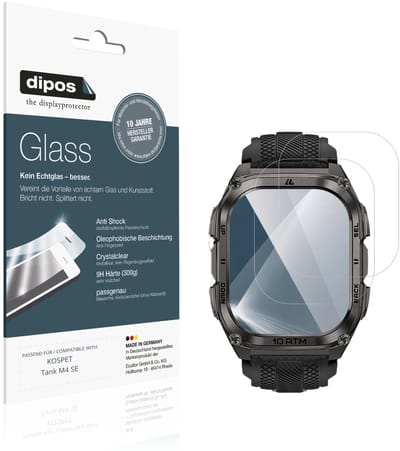 dipos – 2x Pantserfolie geschikt voor KOSPET Tank M4 SE | 9H Screenprotector