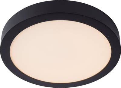 Lucide BRICE-LED - Plafonnière (Plafondlamp) Badkamer - Ø 30 cm - LED Dimbaar - 1x30W 3000K - IP44 - Zwart