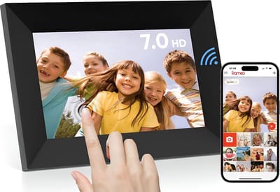 Digitale fotolijst met WiFi en Frameo App - 7 inch IPS Display - Fotokader met Touchscreen - 32GB - Zwart - Frameo digitale fotolijst - digitale fotokader - digitaal fotolijstje