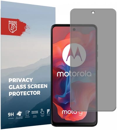 Rosso Privacy Screen Protector Geschikt voor de Motorola Moto G04 - 9H Gehard Glas - Case Friendly Tempered Glass - Eenvoudige Installatie
