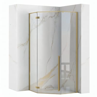 Rea Diamond 90X90 - 200 Cm - Douchecabine - Vierkant - Geborsteld Goud