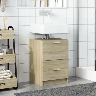 vidaXL - Wastafelkast - 40x37x59 - cm - bewerkt - hout - sonoma - eikenkleurig