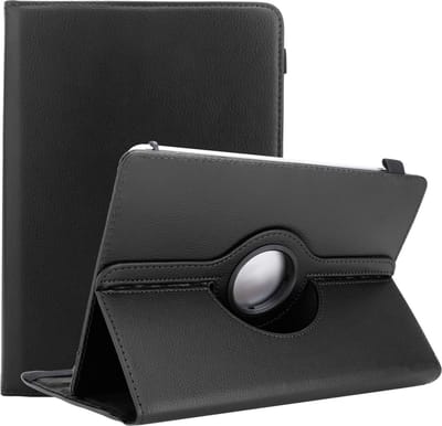 Cadorabo Tablet Hoesje geschikt voor 10" Tablets in ZWART - 360 graden beschermhoes van imitatieleer met standfunctie en elastische band