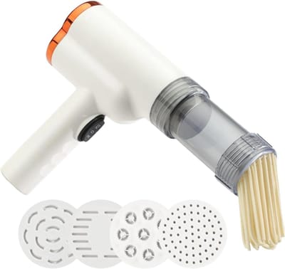 Elektrische Pastamaker - Automatisch Deegapparaat - Verse Pasta Maken - Draadloos en Oplaadbaar - 200g Capaciteit - Wit