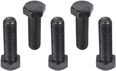 Linkshandige Zeskantbout M12x40mm Koolstofstaal Zwart Schroefdraad 5 Stuks