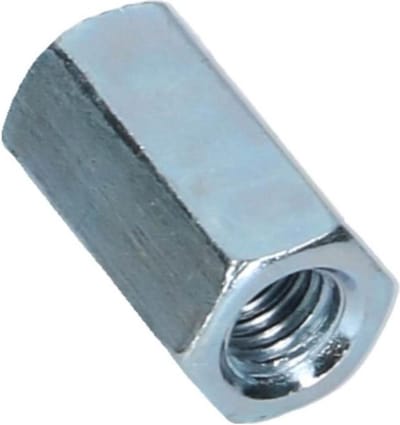 Koppelmoer. M8 x 24mm. lang. Verzinkt. 4 stuks Verbindingsmoeren. Ifix.