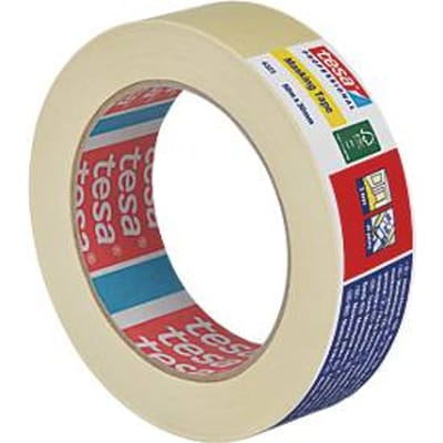 tesa tesakrepp 4323 Basis crêpetape, lichtbeige, 50 m × 30 mm, gemakkelijk afscheurbaar, voor schilderwerk