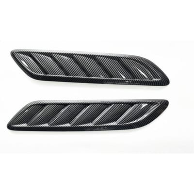 Koolstofvezel Look Auto Decoratieve Motorkap Luchtrooster Luchtinlaat Deksel 2x