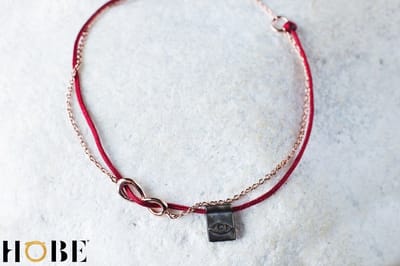 HÕBE – Nix Armband – 18 Karaat Goud Verguld Sterling Zilver – Gerecycled Zilver– Rhodium  Plated - Gerhodineerd - Zijden Draad – Bracelet– Handgemaakte Sieraad – Accessories – Dames armband