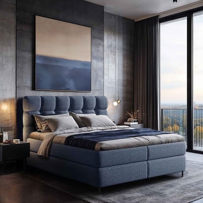 Mörgenn Boxspring Curve - pocketvering - Donkerblauw 22 - 140x200