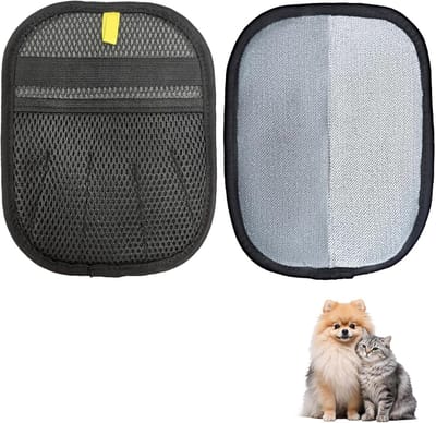 Pet Hair Gloves, Pack of 2 Electrostatic Fur Magnet, Lint Glove for Pet Hair, Double-Sided Animal Hair Removal Glove - ShopVlot