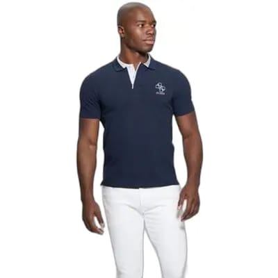 Guess Lyle Korte Mouw Poloshirt Blauw S Man
