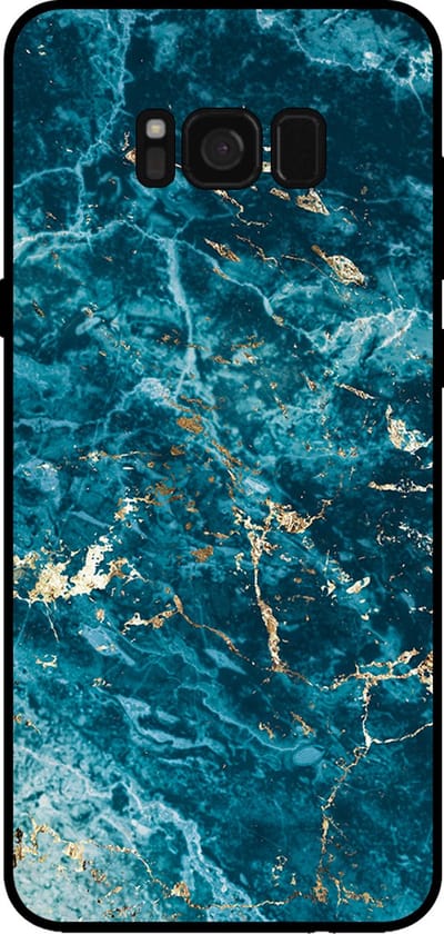 Smartphonica Telefoonhoesje voor Samsung Galaxy S8 met marmer opdruk - TPU backcover case marble design - Blauw geschikt voor Samsung Galaxy S8