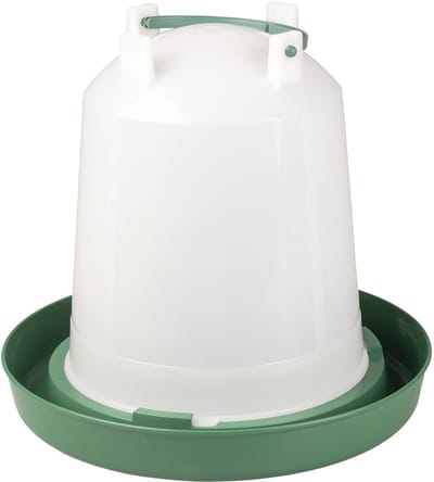 duvoplus dinner time drinkklok schroef met handvat ECO voor pluimvee 10L transparant/groen