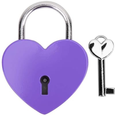 Dailygoody - Hartvormige Mini Hangslot - Kleurrijk Metaal - Inclusief