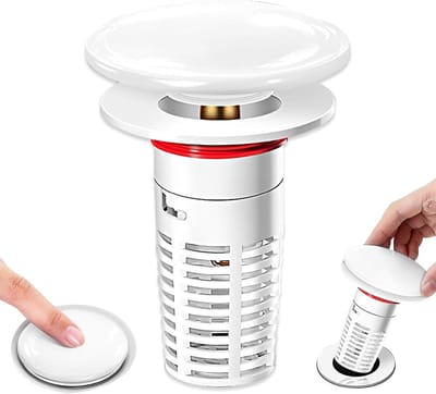 SnelShoppen - 1 Pcs Universele Keramische Afvoerplug Filter, RVS Pop Up Afvoerstopper, Afvoerzeef voor Keuken, Badkamer, Badkuip (Diameter 34-40mm)