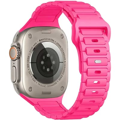 123watches bandje Raveo - siliconen - roze - 38 · 40 · 41 & 42 mm - Geschikt voor Apple Watch series 1/2/3/4/5/6/7/8/9/10/11/12/SE/SE2/SE3