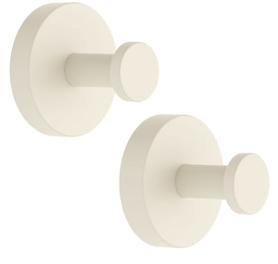 BOTC Handdoekhaakjes Met Zuignappen - Zuignap met Haak Set - RVS - Set van 2 - Ø 60 mm - Beige