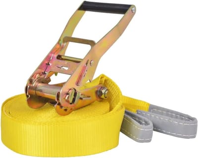 Slackline Set - Balansband Outdoor - Kracht en Balans - Robuust Polyester Materiaal - 15 Meter Lang 50mm - Groen Geel
