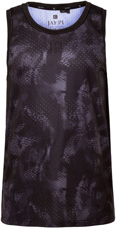 JAY-PI - Heren - Mesh-tanktop fitness all-over print QuickDry - Zwart - Maat 3XL