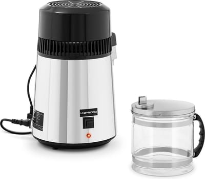Uniprodo Destilleerapparaat - water - 4 L - glazen kan 10250465