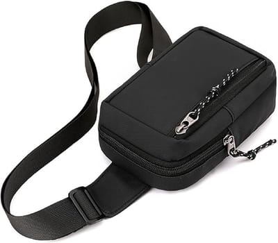 Borsttas - Schoudertas crossbody - Outdoor sporten - Waterdicht materiaal - 17 x 12 x 3 cm - Zwart