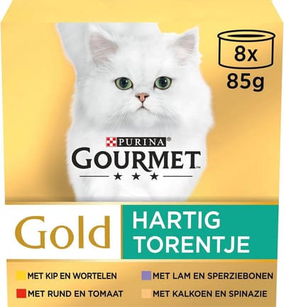 Hartig Torentje Kattenvoer - Natvoer met Rund, Kip, Kalkoen en Groenten - 48 Blikjes - 4,08kg