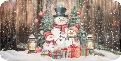 WC mat 120x60 cm - Antislip - Sneeuwpop - Familie - Kleurrijk - Toiletmat - Vloermat - Douchemat - Toilet tapijt - Toiletmatten
