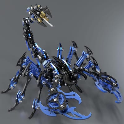 Metalen Puzzel - 3D Model - Hobby Bouwen - 454 Delen - 16x14cm - Blauw Zwart