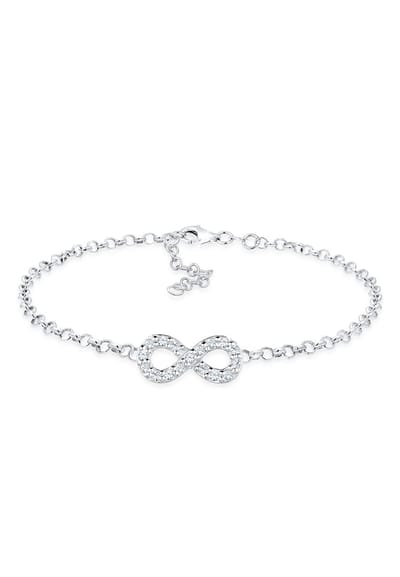Elli - Armband - Dames infinity symbool met kristallen in 925 sterling zilver rosé verguld - Dames