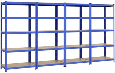 Opslagrek voor zware lasten - 4x verstelbaar rek 180x90x45 cm - Totale draagcapaciteit 1325 kg - Sterk en veelzijdig maakt opslag eenvoudig