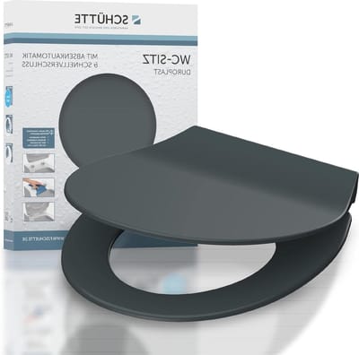Toiletzitting met automatisch mechanisme - Snelle sluiting - Slanke wc-bril grijs antraciet