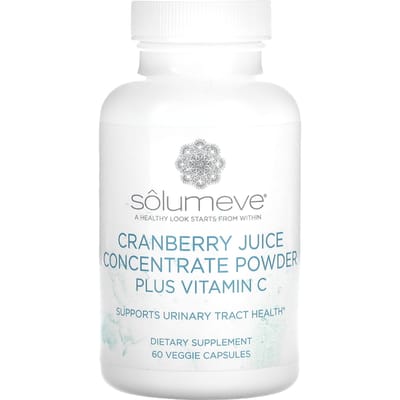 Solumeve, jus concentré de canneberge plus vitamine C, 60 capsules végétales