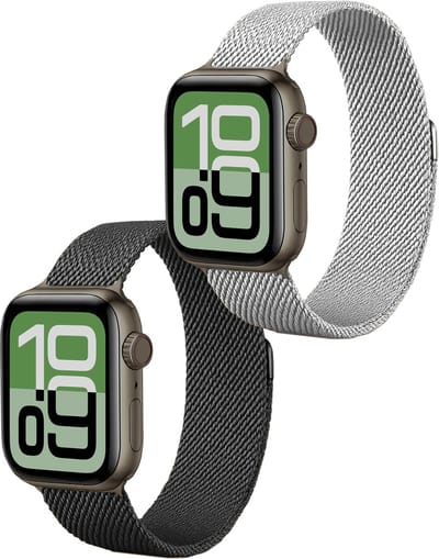Milanees Bandje Geschikt voor Apple Watch 38/40/41 mm Milanees Bandje - Band Geschikt voor Apple Watch 38/40/41 mm Met Magneetsluiting - Zwart & Zilver