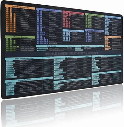 XL Bureauonderlegger met Sneltoetsen voor Spreadsheets en Gaming - 80x40 cm