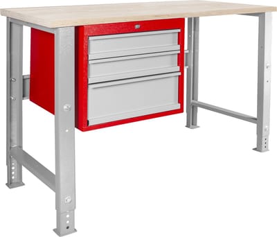 Modulaire werkbank Rubberwood met ladekast 3L 1200 mm MW Tools MOD125R