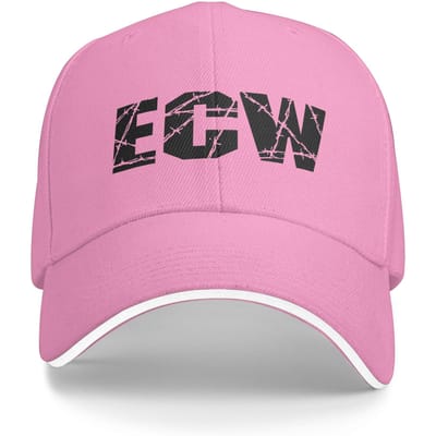 Casquette de Baseball Ecw Hardcore Wrestling Unisexe-Ados Personnalisable Bricolage Casquette Trucker Streetwear Sports d'Extérieur Casquettes de Baseball Haute Qualité One Size pink