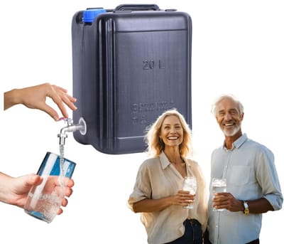 Anwicar Jerrycan voor Water - 20 L - Watercontainer met Kraantje en Dop - Waterdispenser Camping - Zwart