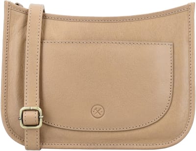 Hide & Stitches Jura Schoudertas Heren - Crossbodytas met telefoonvak - Tas van 100% Leder met ritssluiting - Zand