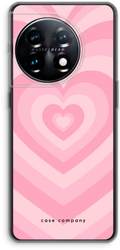 Case Company® - Hoesje geschikt voor OnePlus 11 hoesje - Hart Roos - Soft Cover Telefoonhoesje - Bescherming aan alle Kanten en Schermrand