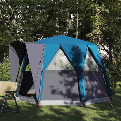vidaXL - Cabin - Tent - 3-Person - met - dak - Blauw - en - Grijs - 320 - x - 320 - x - 203 - cm
