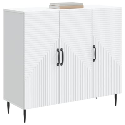 vidaXL - Dressoir - Wit - 89 - x - 34,5 - x - 80 - cm - Bewerkt - hout