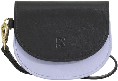 DuDu Madagascar Kredietkaart etui Leer 11 cm - 5 Sleuven - black-lavander