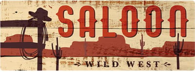 Signs USA - retro wandbord - dibond - Saloon - 55 x 20 cm
