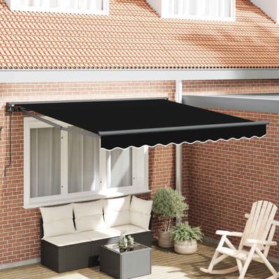 vidaXL - Zonnescherm - Frame - Zwart - 350 - x - 250 - cm - Polyester - met - PU-coating