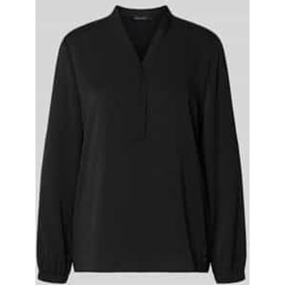 Blouse met V-hals en labeldetail