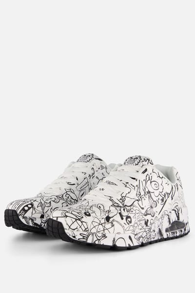 Skechers Uno - Process Sketch, Heren witte Sneakers 41 wit