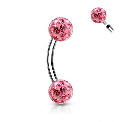 Piercing curved ferido 1.2x8x4 - zilver roze - LMPiercings